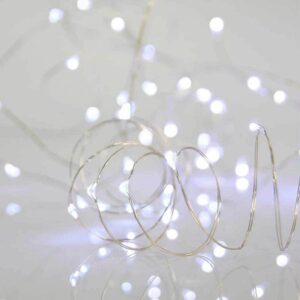 Eurolamp Σειρά 100 Mini LED Ψυχρό Λευκό 9.9m IP44 Σταθερό Με Ασημί Σύρμα 600-11210 | homidoo.gr