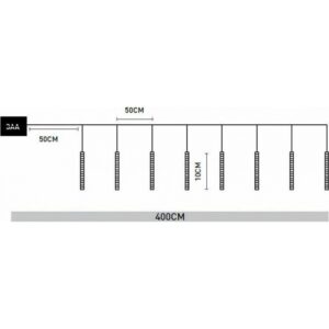 Eurolamp Σειρά 80 LED Ψυχρό Λευκό Snowdrop IP44 Χρονοδιακόπτη 3.5m Μπαταρίας Διαφανές Καλώδιο 600-11410 | homidoo.gr