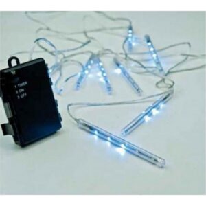 Eurolamp Σειρά 80 LED Ψυχρό Λευκό Snowdrop IP44 Χρονοδιακόπτη 3.5m Μπαταρίας Διαφανές Καλώδιο 600-11410 | homidoo.gr