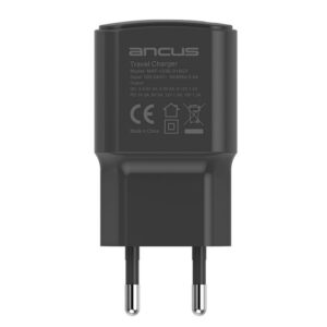 Ancus Φορτιστής Ταξιδίου Supreme Dual Με USB Και USB-C PD 18W 5Vx3.4A  Με Ένδειξη LED Μαύρος 5210029073083 | homidoo.gr