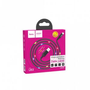 Hoco Καλώδιο Σύνδεσης 1.2m Spirit USB Σε USB-C 3.0A Με Φωτεινές Ενδείξεις Και Ηχητικό Αισθητήρα Μαύρο U63 - Image 5