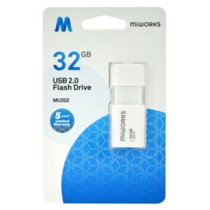 MiWorks Flash Drive 32GB USB 2.0 Λευκό MU202 | homidoo.gr
