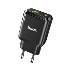 Hoco Φορτιστής Ταξιδίου Favor 3A Με 2 Εξόδους Φόρτισης USB-Α 18W Και USB-C PD 20W Μαύρος N5 - Image 4