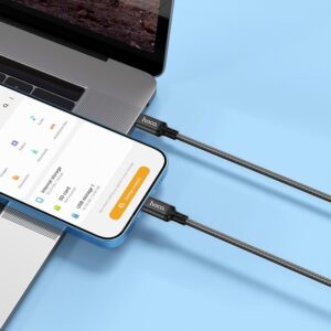Hoco Καλώδιο Σύνδεσης Double Speed PD USB-C Σε Lightning 20W 3.0A Με Braided Καλώδιο 2m Μαύρο X14 - Image 6