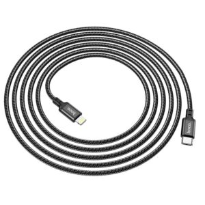 Hoco Καλώδιο Σύνδεσης Double Speed PD USB-C Σε Lightning 20W 3.0A Με Braided Καλώδιο 2m Μαύρο X14 - Image 5