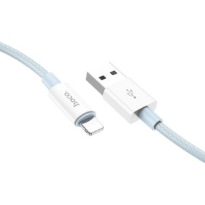 Hoco Καλώδιο Σύνδεσης True Color 2.4A USB Σε Lightning Και Braided Καλώδιο 1m Μπλε X68 | homidoo.gr