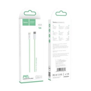 Hoco Καλώδιο Σύνδεσης True Color USB-C Σε Lightning PD 20W Και Braided Καλώδιο 1m Πράσινο X68 | homidoo.gr