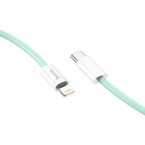 Hoco Καλώδιο Σύνδεσης True Color USB-C Σε Lightning PD 20W Και Braided Καλώδιο 1m Πράσινο X68 | homidoo.gr