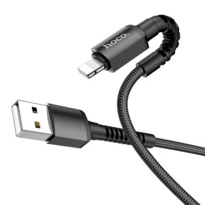 Hoco Καλώδιο Σύνδεσης Especial 2.4Α USB Σε Lightning Με Εύκαμπτο Βύσμα Και Braided Καλώδιο 1m Μαύρο X71 | homidoo.gr