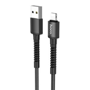 Hoco Καλώδιο Σύνδεσης Especial 2.4Α USB Σε Lightning Με Εύκαμπτο Βύσμα Και Braided Καλώδιο 1m Μαύρο X71 | homidoo.gr
