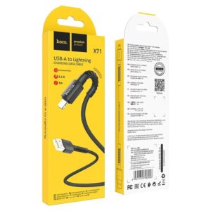 Hoco Καλώδιο Σύνδεσης Especial 2.4Α USB Σε Lightning Με Εύκαμπτο Βύσμα Και Braided Καλώδιο 1m Μαύρο X71 - Image 5