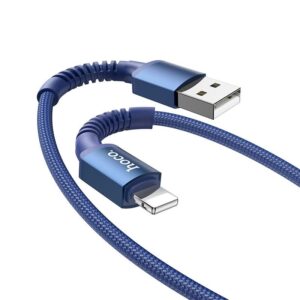 Hoco Καλώδιο Σύνδεσης Especial 2.4Α USB Σε Lightning Με Εύκαμπτο Βύσμα Και Braided Καλώδιο 1m Μπλε X71 | homidoo.gr