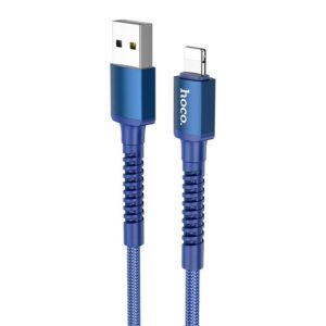 Hoco Καλώδιο Σύνδεσης Especial 2.4Α USB Σε Lightning Με Εύκαμπτο Βύσμα Και Braided Καλώδιο 1m Μπλε X71 | homidoo.gr