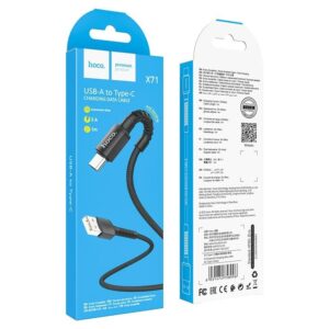 Hoco Καλώδιο Σύνδεσης Especial 3A USB Σε USB-C Με Εύκαμπτο Βύσμα Και Braided Καλώδιο 1m Μαύρο X71 - Image 5