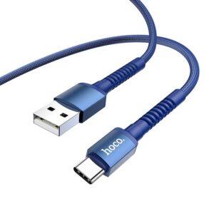 Hoco Καλώδιο Σύνδεσης Especial 3A USB Σε USB-C Με Εύκαμπτο Βύσμα Και Braided Καλώδιο 1m Μπλε X71 | homidoo.gr