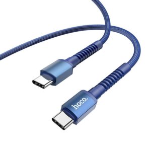 Hoco Καλώδιο Σύνδεσης Especial 60W 3A USB-C Σε USB-C Με Εύκαμπτο Βύσμα Και Braided Καλώδιο 1m Μπλε X71 | homidoo.gr