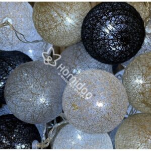 Fos Me 20 Υφασμάτινες Μπάλες LED Ρεύματος Glamour 2.85m 27-00437 | homidoo.gr