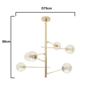 INART ΦΩΤΙΣΤΙΚΟ ΟΡΟΦΗΣ 6ΦΩΤΟ LED G9 / 3W ΜΕΤΑΛΛΙΚΟ ΧΡΥΣΟ/ΜΕΛΙ 75Χ75Χ80 | homidoo.gr