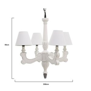 INART ΦΩΤΙΣΤΙΚΟ ΟΡΟΦΗΣ ΞΥΛΙΝΟ 4ΦΩΤΟ ΛΕΥΚΟ  50X50X55/100 | homidoo.gr