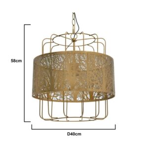 INART ΦΩΤΙΣΤΙΚΟ ΟΡΟΦΗΣ ΜΕΤΑΛΛΙΚΟ ΧΡΥΣΟ Φ40X42/118 | homidoo.gr