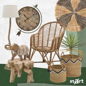 INART ΛΑΜΠΑ ΕΠΙΔΑΠΕΔΙΑ ΞΥΛΙΝΗ ΜΕ ΣΧΟΙΝΙ 40X40Χ150 | homidoo.gr
