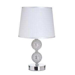 Inart Επιτραπέζιο Φωτιστικό 23x38x23cm Λευκό-Ασημί 3-15-958-0035 | homidoo.gr