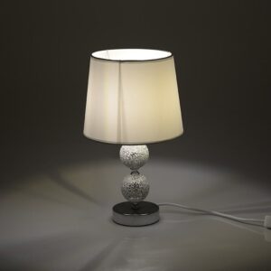 Inart Επιτραπέζιο Φωτιστικό 23x38x23cm Λευκό-Ασημί 3-15-958-0035 | homidoo.gr