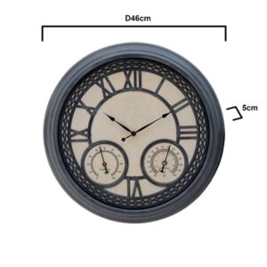 Inart Ρολόι Τοίχου 45.5x45.5x5cm Γκρι-Εκρού 3-20-925-0012 | homidoo.gr