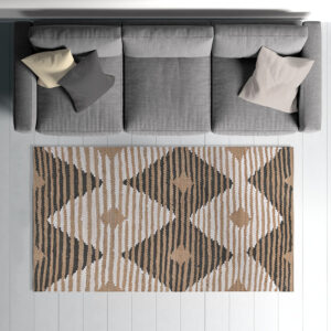 Inart Χαλί Jute 120x180cm Λευκό-Φυσικό Μπεζ-Μαύρο 3-35-001-0010 - Image 6
