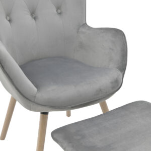 INART S/2 ΠΟΛΥΘΡΟΝΑ ΜΕ ΥΠΟΠΟΔΙΟ ΒΕΛΟΥΔΙΝΗ ΓΚΡΙ 70X75X103/50 / 50X38X40 | homidoo.gr