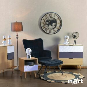 INART S/2 ΠΟΛΥΘΡΟΝΑ ΜΕ ΥΠΟΠΟΔΙΟ ΒΕΛΟΥΔΙΝΗ ΜΑΥΡΟ 80X70X100/ 60X40X60 | homidoo.gr