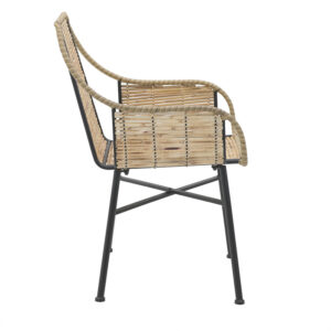 INART ΚΑΡΕΚΛΑ ΜΕΤΑΛΛΙΚΗ/ΜΠΑΜΠΟΥ ΜΑΥΡΗ/NATURAL 58X64X88/46 | homidoo.gr
