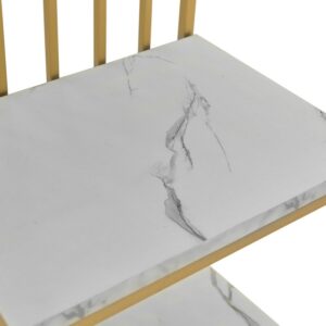 Inart Ραφιέρα Μεταλλική-Ξύλινη 60x30x180cm Χρυσό-Λευκό 3-50-092-0141 - Image 6
