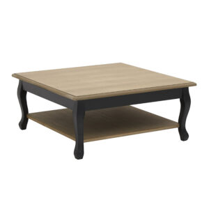 INART ΤΡΑΠΕΖΙ ΞΥΛΙΝΟ NATURAL ΜΕ ΜΑΥΡΑ ΠΟΔΙΑ 80X80X35 | homidoo.gr