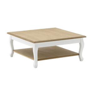 INART ΤΡΑΠΕΖΙ ΞΥΛΙΝΟ NATURAL ΜΕ ΛΕΥΚΑ ΠΟΔΙΑ 80X80X35 | homidoo.gr