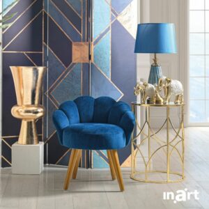 INART ΣΚΑΜΠΟ PEACOCK ΒΕΛΟΥΔΙΝΟ ΜΠΛΕ 55Χ53Χ61/40 | homidoo.gr