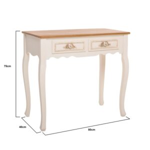 INART ΚΟΝΣΟΛΑ ΞΥΛΙΝΗ ΛΕΥΚΗ-ΜΠΕΖ 80X40X75 | homidoo.gr