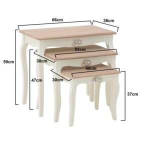 INART S/3 ΤΡΑΠΕΖΙ ΞΥΛΙΝΟ ΛΕΥΚΟ-ΜΠΕΖ 66X38X59 | homidoo.gr