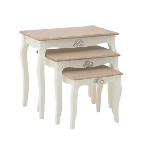 INART S/3 ΤΡΑΠΕΖΙ ΞΥΛΙΝΟ ΛΕΥΚΟ-ΜΠΕΖ 66X38X59 | homidoo.gr