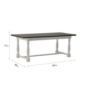 INART ΤΡΑΠΕΖΑΡΙΑ ΞΥΛΙΝΗ ΑΝΤΙΚΕ ΛΕΥΚΗ/NATURAL 197X90X77 | homidoo.gr