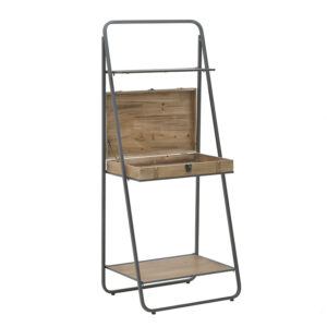 INART ΡΑΦΙΕΡΑ ΜΕΤΑΛΛΙΚΗ/ΞΥΛΙΝΗ ΜΑΥΡΗ/NATURAL 60X45X145 | homidoo.gr