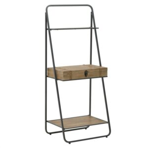 INART ΡΑΦΙΕΡΑ ΜΕΤΑΛΛΙΚΗ/ΞΥΛΙΝΗ ΜΑΥΡΗ/NATURAL 60X45X145 | homidoo.gr