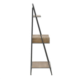 INART ΡΑΦΙΕΡΑ ΜΕΤΑΛΛΙΚΗ/ΞΥΛΙΝΗ ΜΑΥΡΗ/NATURAL 60X45X145 | homidoo.gr