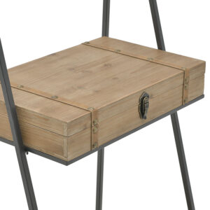INART ΡΑΦΙΕΡΑ ΜΕΤΑΛΛΙΚΗ/ΞΥΛΙΝΗ ΜΑΥΡΗ/NATURAL 60X45X145 | homidoo.gr
