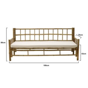 INART ΚΑΝΑΠΕΣ ΜΠΑΜΠΟΥ ΜΕ ΜΑΞΙΛΑΡΙ NATURAL/ΛΕΥΚΟΣ 180Χ70Χ80/43 | homidoo.gr