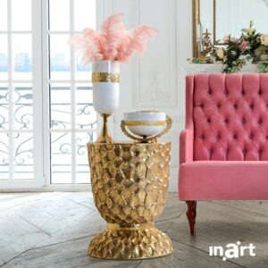INART ΤΡΑΠΕΖΑΚΙ ΜΕΤΑΛΛΙΚΟ ΧΡΥΣΟ Φ48Χ62 | homidoo.gr