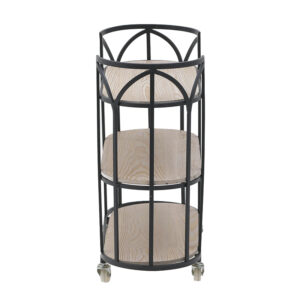 INART ΤΡΟΛΛΕΫ ΜΕΤΑΛ/ΞΥΛ. ΜΑΥΡΟ/NATURAL 60X28X56 | homidoo.gr