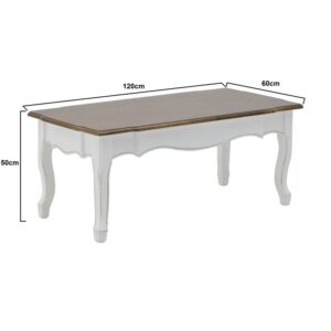 INART ΤΡΑΠΕΖΙ ΣΑΛΟΝΙΟΥ ΞΥΛΙΝΟ ΛΕΥΚΟ/NATURAL 120Χ60Χ50 | homidoo.gr