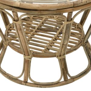 INART ΤΡΑΠΕΖΙ ΣΑΛΟΝΙΟΥ ΜΠΑΜΠΟΥ/ΓΥΑΛ. NATURAL Φ65Χ50 | homidoo.gr
