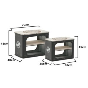INART S/2 ΤΡΑΠΕΖΑΚΙ ΜΕΤΑΛΛΙΚΟ/ΞΥΛΙΝΟ ΜΑΥΡΟ/NATURAL 70Χ40Χ48 | homidoo.gr